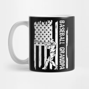 Baseball Grandpa USA Flag Father's Day Mug